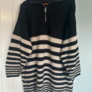 George Black and Cream Striped Sweater